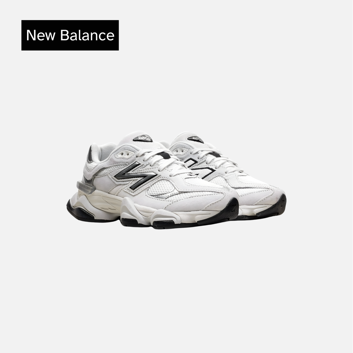 New Balance 9060 White Black Metallic Silver