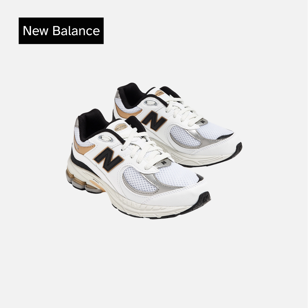 New Balance 2002R Big Kid White Black Gold