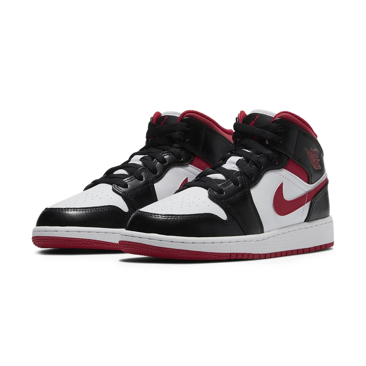 Air Jordan 1 Mid Gym Red Black White (GS) Sneakers